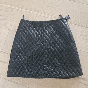 Sunday Best Quilted Black Mini Skirt